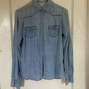 Pearl Button Polka Dot Button Down